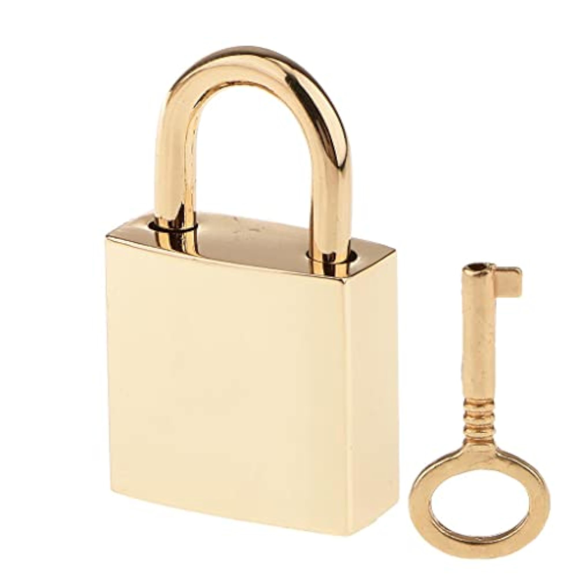 Mini Square Padlocks Key Lock, Light Golden