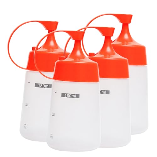 Healifty 4 piezas Botellas Dosificadoras Exprimibles para Condimentos de Unidades de Diseño Antigoteo y Tapa Segura para Cocina y Ensaladas