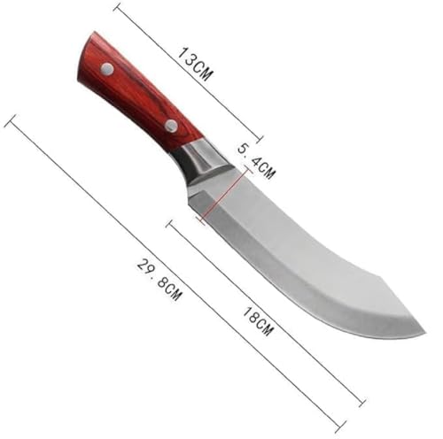 Image of Chef Butcher Knife with Stainless Steel Sharp Curve Blade - Ergonomic Anti Slip Handle Meat Cutting Knife for Slicing, Chopping Fruits, Vegetables and Kitchen Cooking Use (1-D)