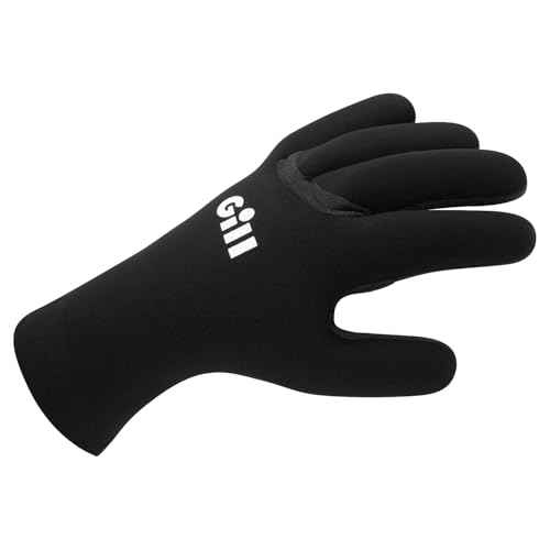 Gill ZenTherm Sailing Gloves - Thermal, Flexible, 3mm Neoprene & Silicon Palm Grip (Black, M)