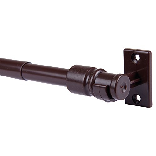 Bestgoodies Barra de cortina extensible, decoración de ventanas sencilla disponible en muchos modelos diferentes (marrón oscuro, marrón, 85-135 cm)