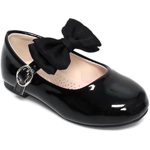 Girls Black Faux Leather Mary Jane Shoes Cover