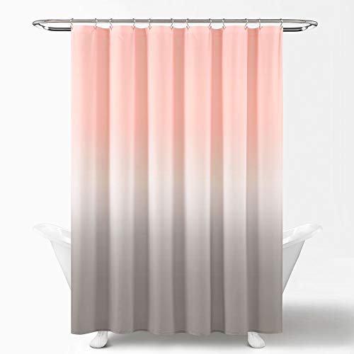 Lush Decor Umbre Fiesta Shower Curtain, 72" x 72", Blush and Gray, 72" W x 72" L (Pack of 1), W 72" x L 72" (1 Panels) - Image 4