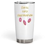 Humorous Gift Idea Inspirational Gift for Medieval Fans, for Crusader Knight Lovers - Kneeling Knight Figurine - 20 Oz White Stainless Steel Fat Tumbler