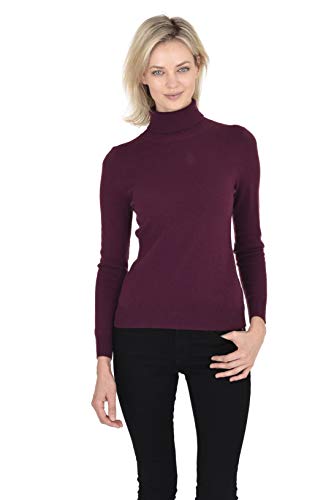 Image of Cashmeren Women's Essential Knit Turtleneck Sweater 100% Merino Wool Long Sleeve Roll Neck Pullover