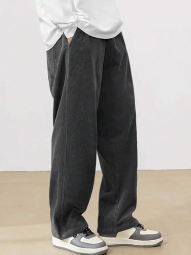 Image of ZAFUL Men's Corduroy Straight Leg Loose Fit Casual Pants