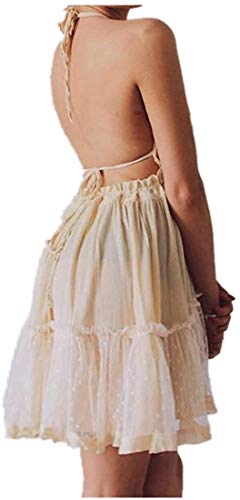 Image of ForeMode Summer Deep V Neck Bohemian Women Mini Short Dress Backless Beach Boho Dress