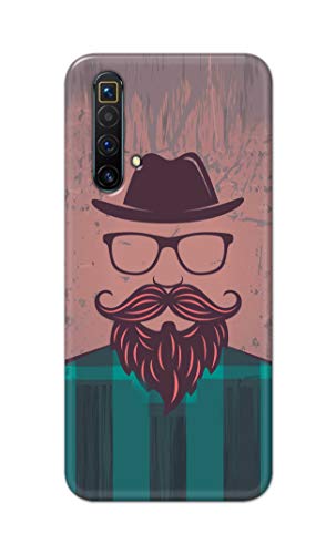 Image of PRINTFIDAA Man Icon with Beard Shirt Hipster Printed Designer Hard Case for Realme X3 / X50 5G / X3 SuperZoom Back Cover -(e) RPM1001