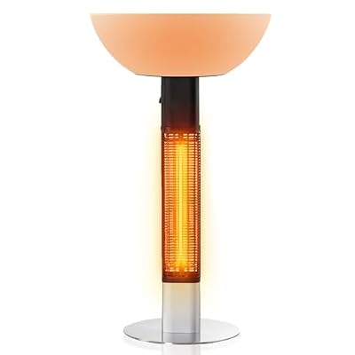 R.W.FLAME 1500W Outdoor Patio Heater, Electric Infrared Heater, Rapid Heating in 5s with LED Lights and Remote Control, IP55 Waterproof and Overheat Protection for Patio, Backyard Indoor and Outdoor