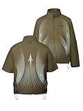 ORORO Unisex Air Cooling Jacket with Zip-off Sleeves, Lightweight Outdoor Work Jacket with Cooling Fans (Green, L)
