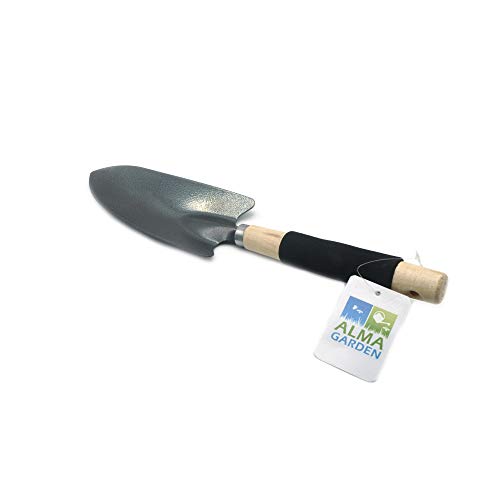 Alma Garden - Pala de jardín (35 cm, metal con mango de madera)