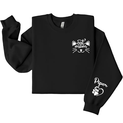 Personalized Cat Mom Shirt, Cat Mama Sweatshirt, Gift for Cat Mom, Cat Lover Sweater, Funny Cat Shirt