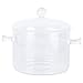 Hemoton - Pentola in vetro borosilicato per cucinare istantaneamente, con coperchio, per casa, cucina, ristorante, forno a microonde e lavabile in lavastoviglie, 15 x 21 x 15 cm