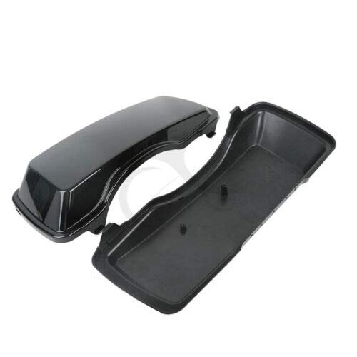 TCMT Vivid Black Hard Saddlebag Lid Cover Fit For Harley Touring Street Road Glide 1994-2013