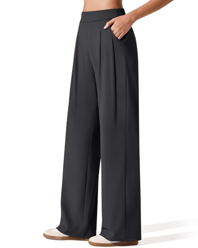 G4Free Women’s Wide Leg Yoga Dress Pants with Pockets, XL