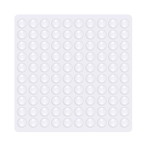 100 Pcs Silicone Round Clear Cabinet Door Bumpers, Silencer Cilicon for Door Cabinet Drawer Electronics Furniture, Adhesive Noise Damper Wall Protector Shock Absorbent Gel (10 x 2 mm)