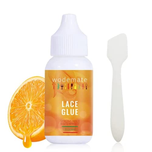 wodemate Lace Glue for Wigs, Strong Hold Lace Front Glue for Hair Systems, Invisible Hair Bonding Adhesive, Waterproof, Humidity Resistant, Non-Toxic, No Latex, 1.3 FlOz