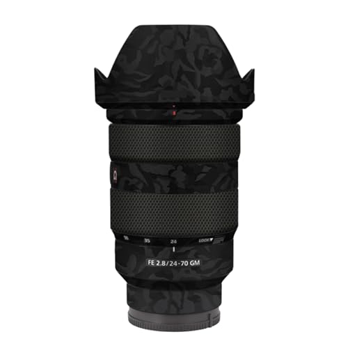 Funda Protectora de Vinilo para Lente de Cámara Sony FE 24-70mm F2.8 GM – Protector Adhesivo Reutilizable, Antiarañazos, con Textura 3D (Camo Sombra Negro) miniatura 1
