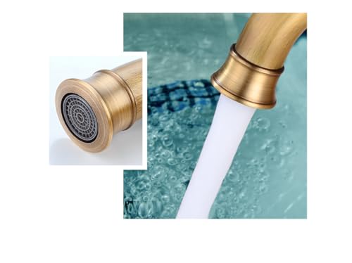 Robinet de lavabo antique en cuivre mitigeur eau chaude froide durable