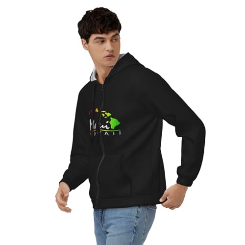 Maui Hawaiian Islands Hoodies Men'S Hooded Sweatshirts With Pockets Casual Full-Zip Sweater Pullover3