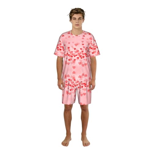 Pyjama élégant pour homme aux finitions haut de gamme et motifs coeurs