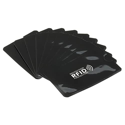 PATIKIL RFID Blocking Credit Card Sleeves, 10 Pack Contactless Protector Holder for NFC Purse, Black