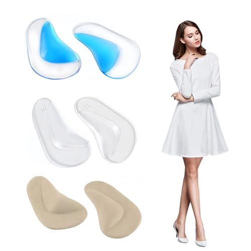 EUYKQNOI 3 pares de plantillas de soporte de arco de gel, plantillas ortopédicas de silicona para pies ortopédicos de soporte de arco para fascitis plantar de gel almohadillas de cojín
