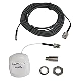 SRA-25 Sirius Satellite Radio Marine Antenna with 25 Cable, Low Profile Flush Mount Design with High Grade RG-174 Cable with TNC Connector and Straight SMB Connector, for RVs, Trucks, Boats