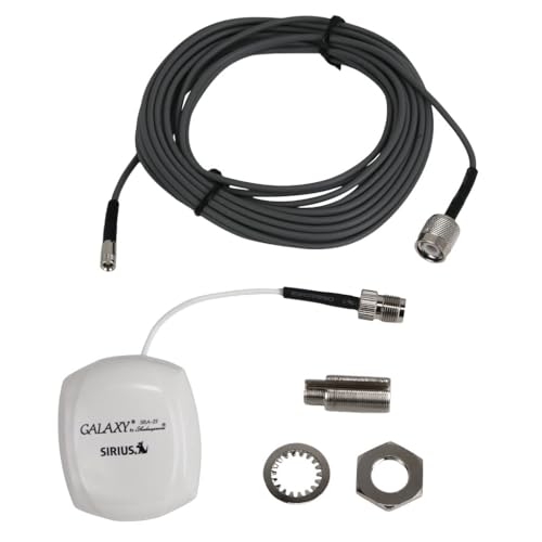 SRA-25 Sirius Satellite Radio Marine Antenna with 25 Cable, Low Profile Flush Mount Design with High Grade RG-174 Cable with TNC Connector and Straight SMB Connector, for RVs, Trucks, Boats