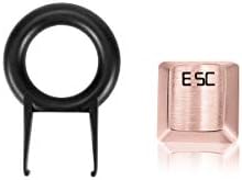 Fitlink Stainless Steel Metal Keycaps with Key Puller for Mechanical Keyboard Cherry Mx Switch(Esc,Rose Gold)