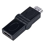 Material de alta calidad: adaptador HDMI de 180 grados con interfaz dorada, una transmisión de señal más estable. Gira 90 grados hacia arriba y hacia abajo. Ofrece una conexión cómoda y flexible en cualquier ángulo.