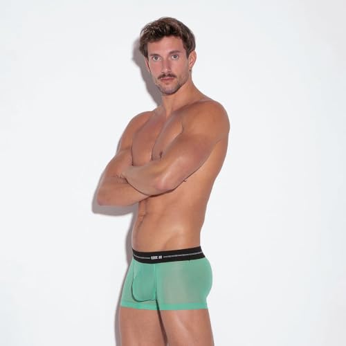 Bóxers ajustados hombre CODE 22 Sheer Mesh Trunk en color verde 3