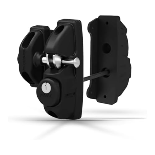Safetech Hardware ViperX2 Gravity Gate Latch | Two-Side Entry Keyed | 2 Independent Latching Hooks Key Lockable Both Sides | Privacy Gate Gravity Latch | Vinyl Wood & Aluminum Gates - Black