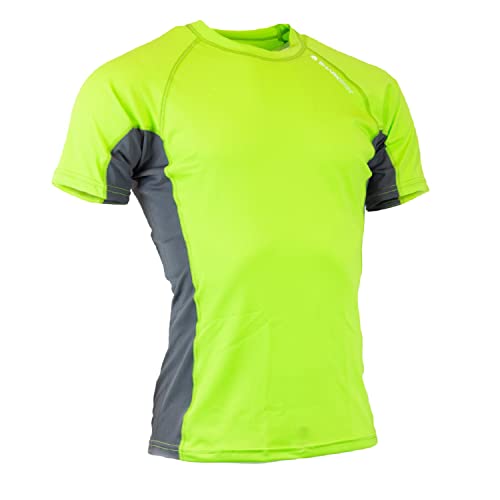 Sharkskin Rapid Dry Rashie, camiseta de manga corta, top de traje de baño ligero con protección solar y tecnología repelente al agua, verde lima, 2X-Small