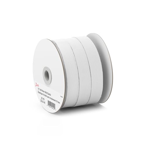 Dritz 9422W Non-Roll Knit Elastic, White, 3/4-Inch by 25-Yard