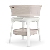 UPPAbaby Soma Smart Bassinet – 5 motions + 5 speeds + 4 Sounds with MotionSync Technology – Height Adjustable – Included Mattress, Sheet + Storage Basket – Charlie (Sand Mélange)