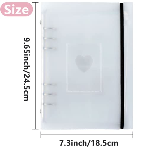 A5 Photocard Binder With 25 Pcs Inner 6 Ring, Korean Pop Photocard Holder Book, Photocard Album, Clear K-Pop Album Photo Card Binder Book, 4 Photo Style Photo Card Album 1 Set With 1 Letter Sticker #TOP6
