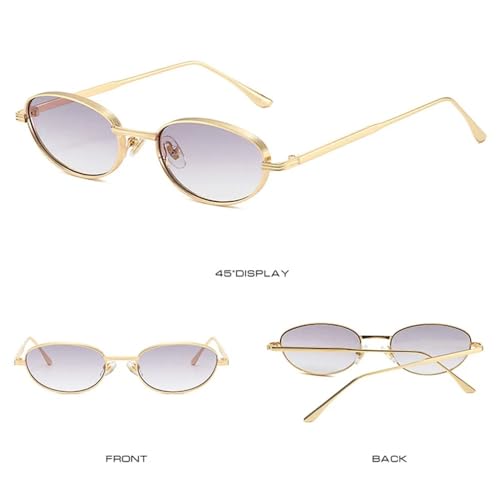 Oval Metal Women Sunglasses UV400 Gradient Men Punk for outdoor sports running and traveling4