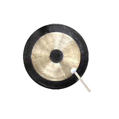 Gong de cobre, gong chino grande para tambores y Feng Shui, incluye martillo de gong
