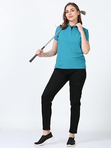 Image of STELLERS Women's Premium Polo T-Shirt, Regular Fit | Odour Resistant | Wrinkle Free | Quick Dry | Stretchable | Lightweight | Breathable | Sustainable | Anti-Static | Feather Touch Feel