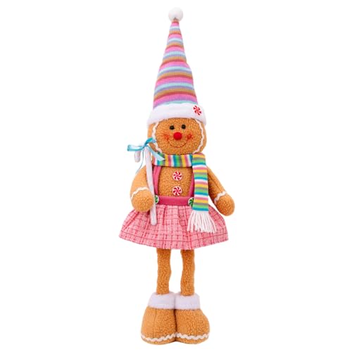 Poupée en peluche de pain d'épice de Noël haut de gamme aux finitions soignées
