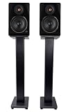 Rockville APM6B V2 Bundle: Pair 6.5-in 400W Peak/100W RMS Active Powered Studio Monitor Speakers-Black, Pair of RHTSB 36-in Bookshelf Speaker Stands, 2-Items