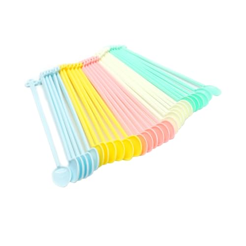 KOCKSHION Home Stirrer Spoon Set 30pcs Mini Plastic Stir Spoons for Coffee Random Color