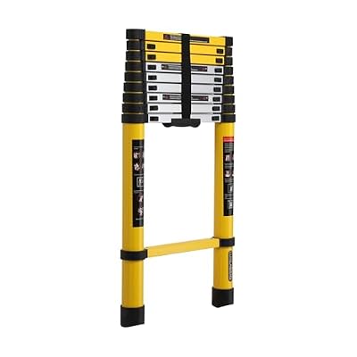 LUISLADDERS Telescoping Ladder, 12.5ft Aluminum Extension Folding Telescopic Ladder Lightweight 330lbs Max Capacity, Multi Purpose RV Ladder for Outdoor Work