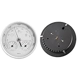 Zunate Thermometer Barometer Hygrometer 3-in-1, 5.12 Inch Large Dial Weather Station for Indoor & Outdoor, Accurate Wall Mount Temperature Humidity Air Pressure, Silver White