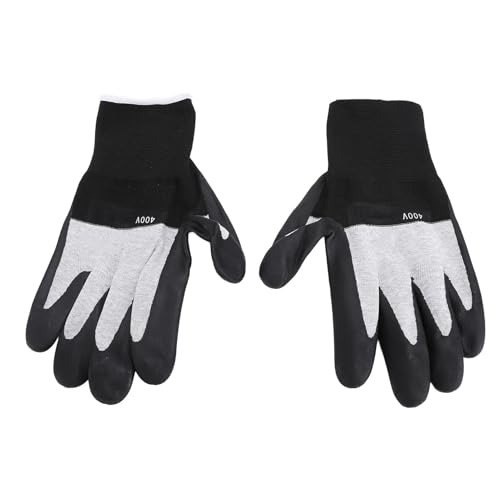 Hyuduo de Travail Isolés avec Paume en Caoutchouc et Nylon, Protection Haute Tension pour électriciens, Force de Préhension Améliorée avec Conception Antidérapante, Construction Durable pour