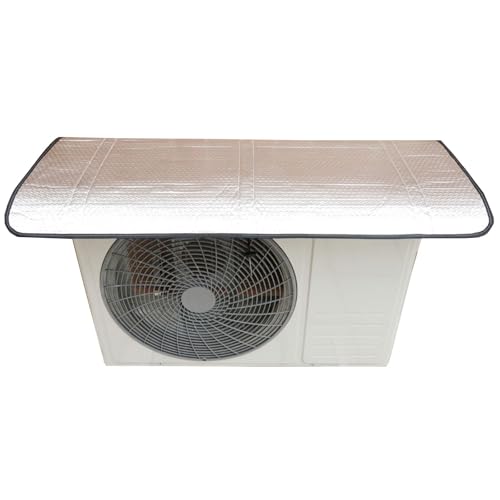 エアコンカバー 室外機用、室外機日除け、シルバー屋外レインカバー、オールシーズン対応 大型エアコンに最適 遮熱 遮光 防音 断熱材 日よけ 遮熱シート(85x40cm/33x15in)