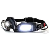 STKR Concepts FLEXIT Headlamp PRO 6.5-650 lumens- Low Profile, Comfort fit Design with 240-degree Halo Lighting, Black, one Size fits All
