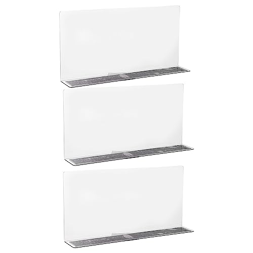 STOBAZA 仕切り I字 仕切り板 アクリル 透明 25x12x4.5cm 商品 磁気 マグネット 棚仕切り板 引き出し アクリル板 シェルフ 棚 卓上 陳列 本棚 展示 スーパー 飲食店 コンビニ 収納 整理 仕切り板 3個