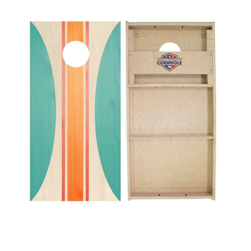Skip's Garage Beau Surf Board Cornhole Boards - WSOC Runway Series - Includes (2) Boards (NO Bags) + (1) Case & (2) Hole Lights